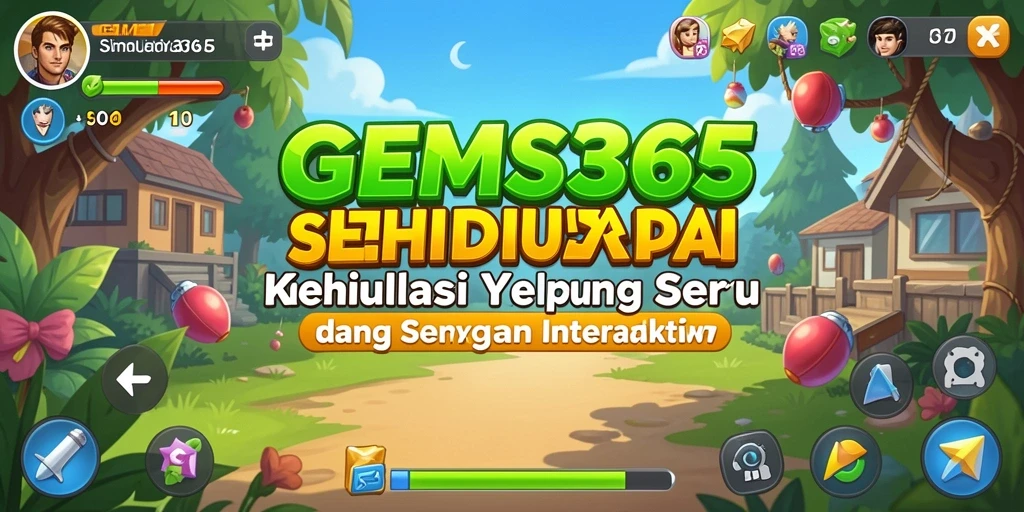 Tampilan gameplay yang menarik dan interaktif dari GEMS365.