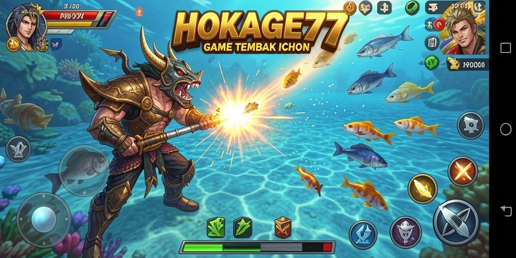 Screenshot HOKAGE77 menampilkan aksi seru dalam Tembak Ikan.