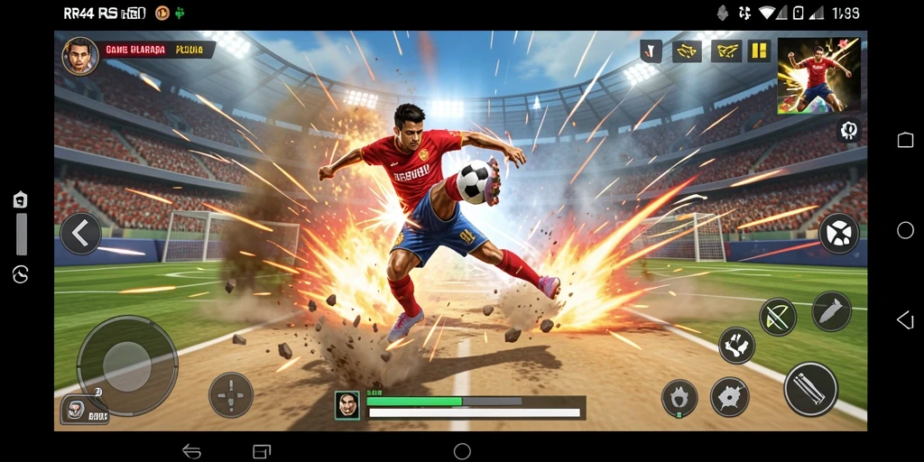 Tampilan gameplay RR44 yang penuh aksi dalam olahraga.