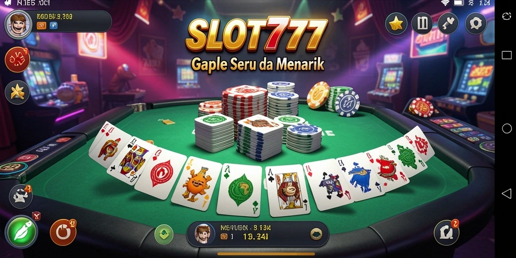 Screenshot permainan Gaple menunjukkan interaksi seru antar pemain.