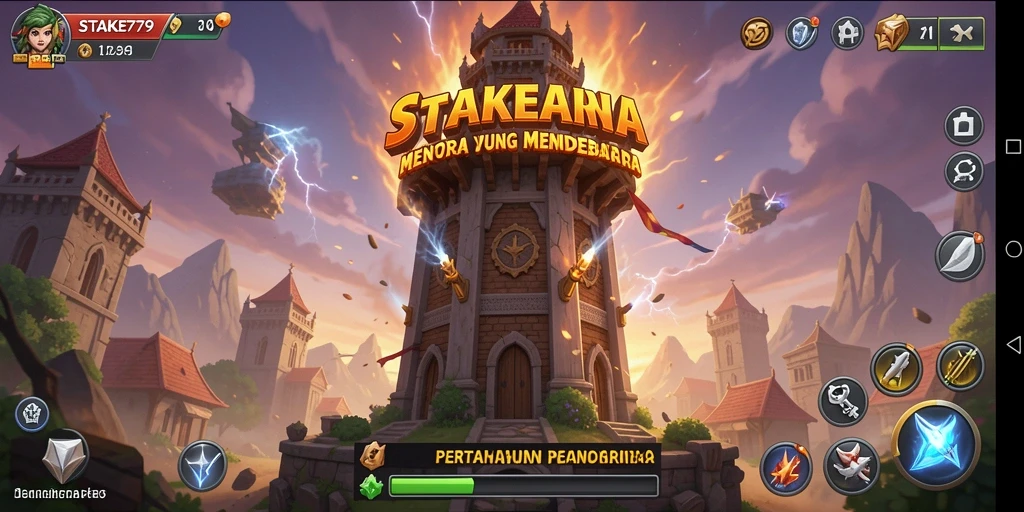 Tampilan aksi seru dalam gameplay Tower Defense STAKE779.